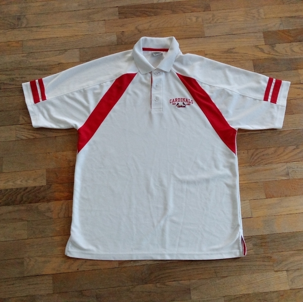Vintage Y2K Lee Sport St Louis Cardinals Baseball Mens Large Collar Polo Shirt - Picture 8 of 8